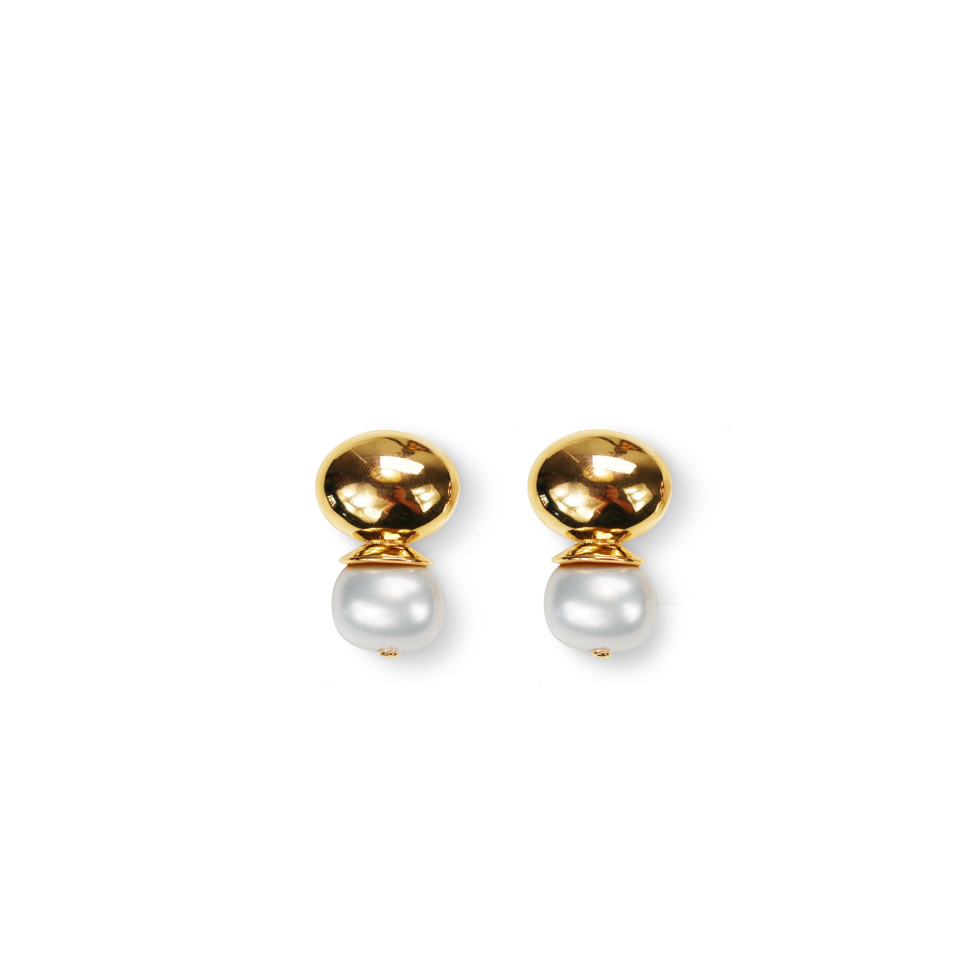Baby Pebble Orb Earring White