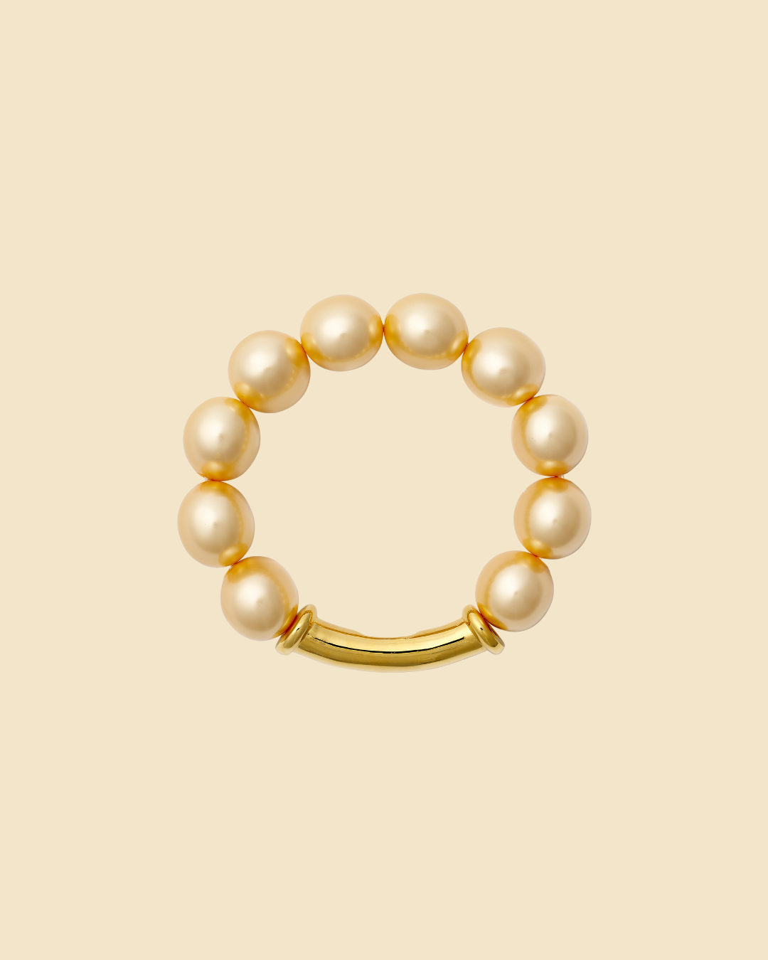 Buttery Gold Pebble Pearl Stack Bracelet