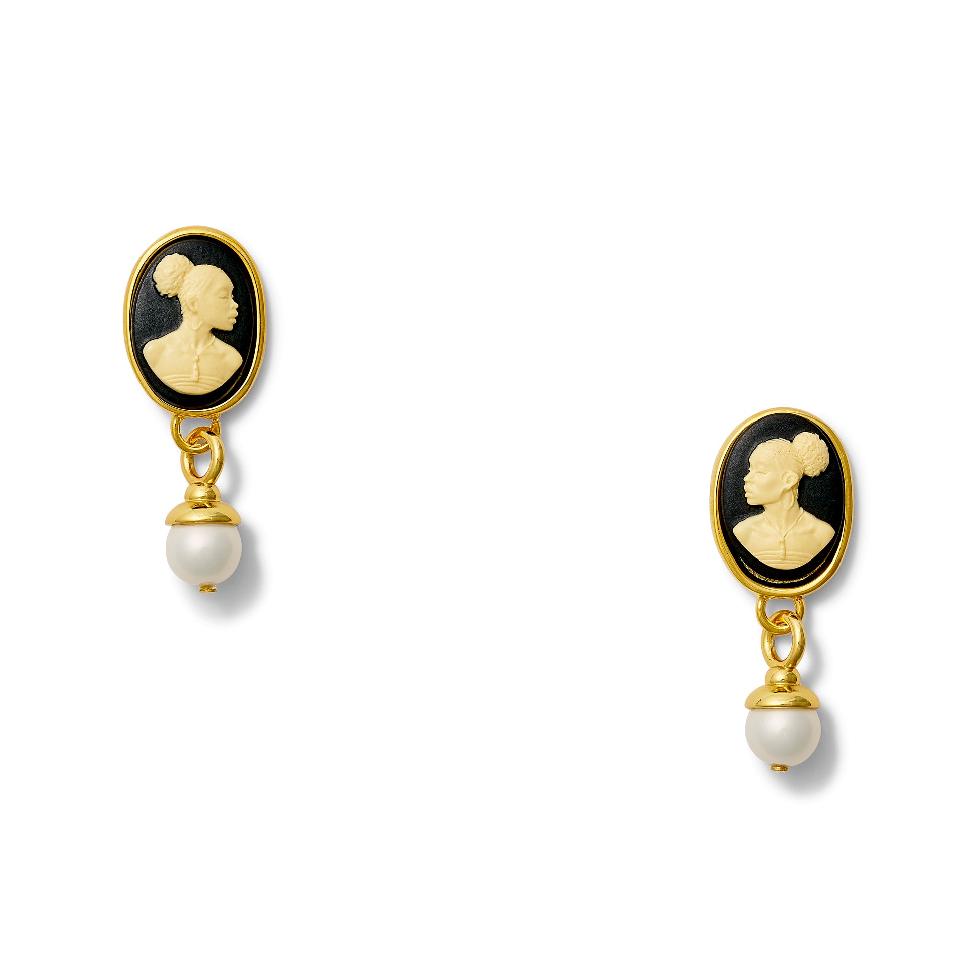 Classic Cameo Pearl Post Earrings