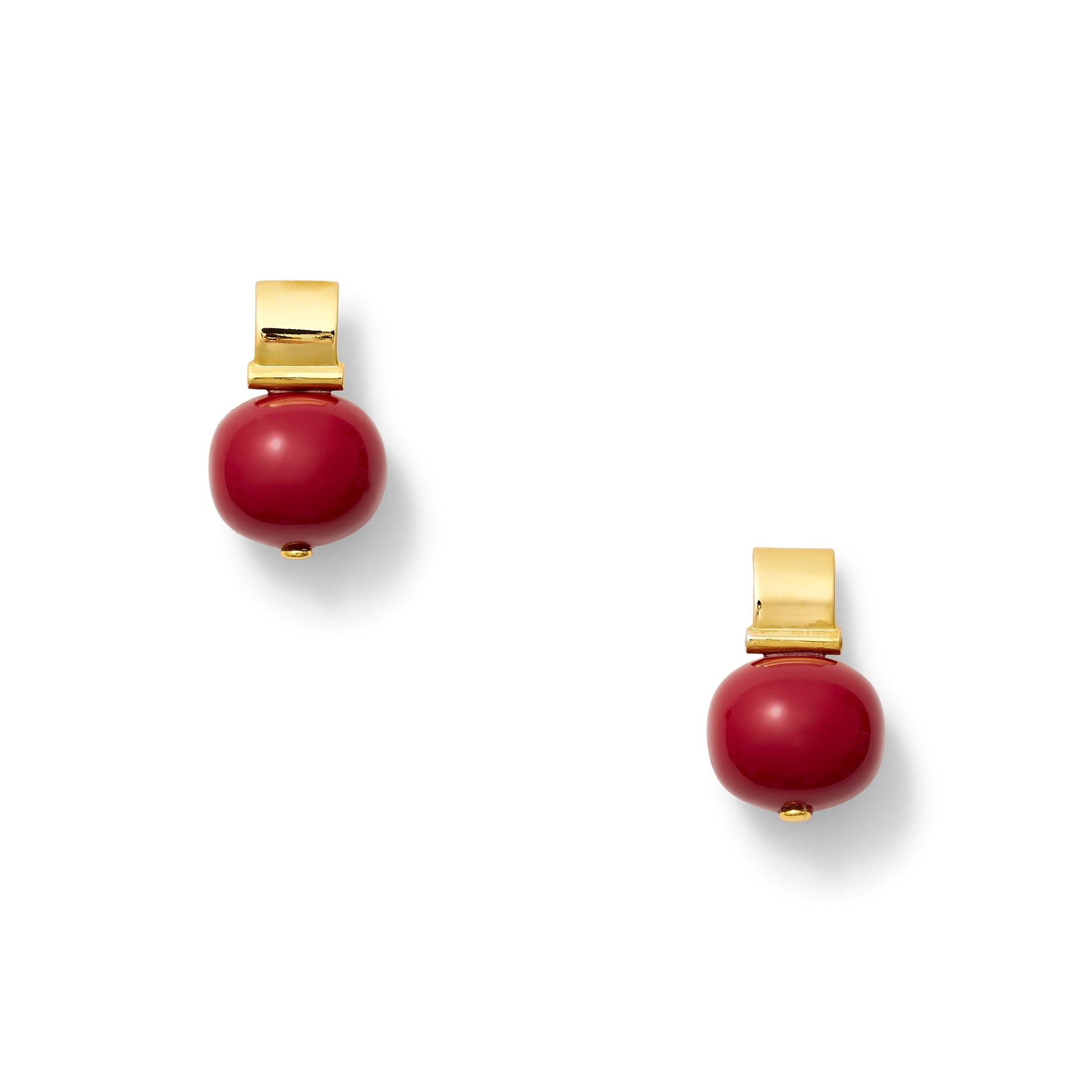 Claret Smooth + Classic Pebble Pearl Posts ~ Medium