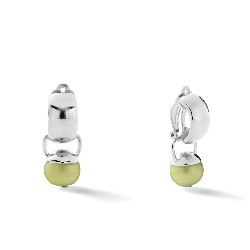 Sculpted Sterling Clip Earring with Pebble Pearl