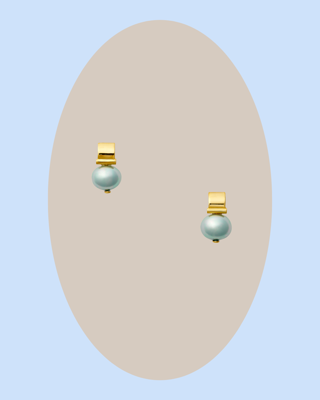 Cornflower Petite Pebble Pearl Post Earring