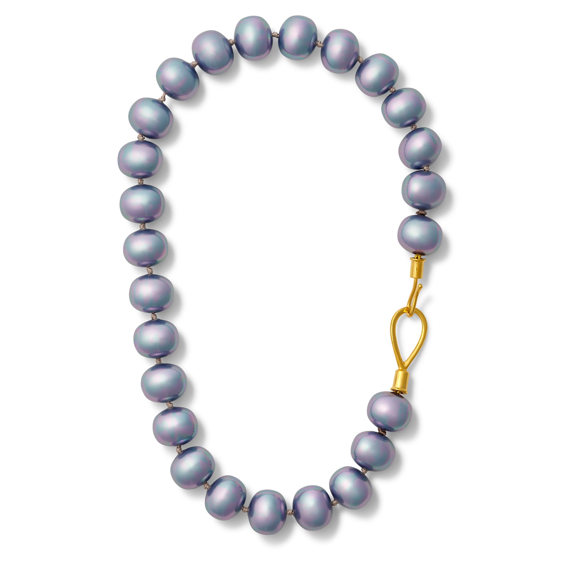 Iris Lasso Clasp Pebble Pearl Statement Necklace