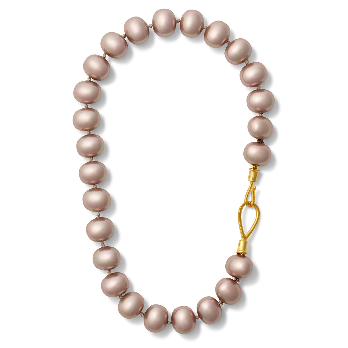Lilac Lasso Clasp Pebble Pearl Statement Necklace
