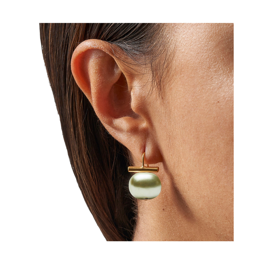 Lily Pad Pebble Pearl Earring-Medium
