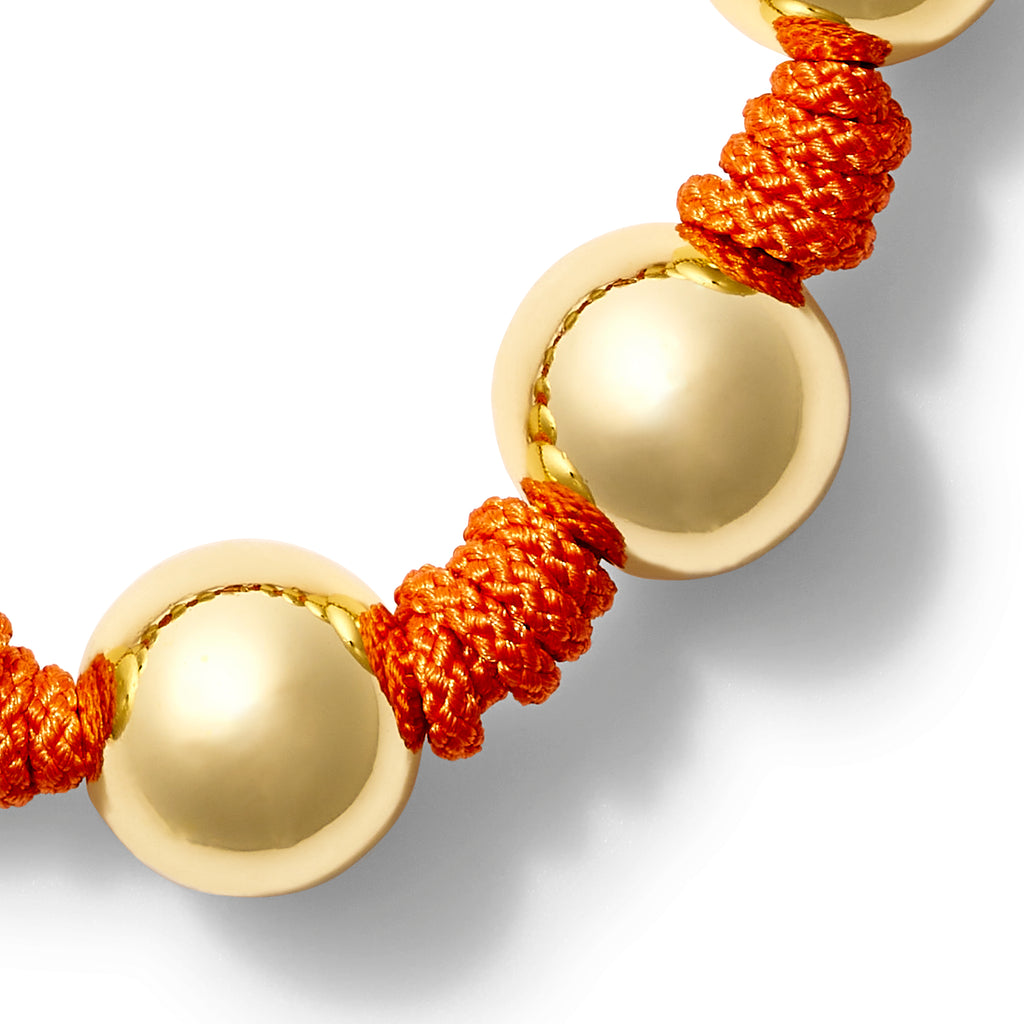 The Gold Ball + Pearl Knotting Bracelet