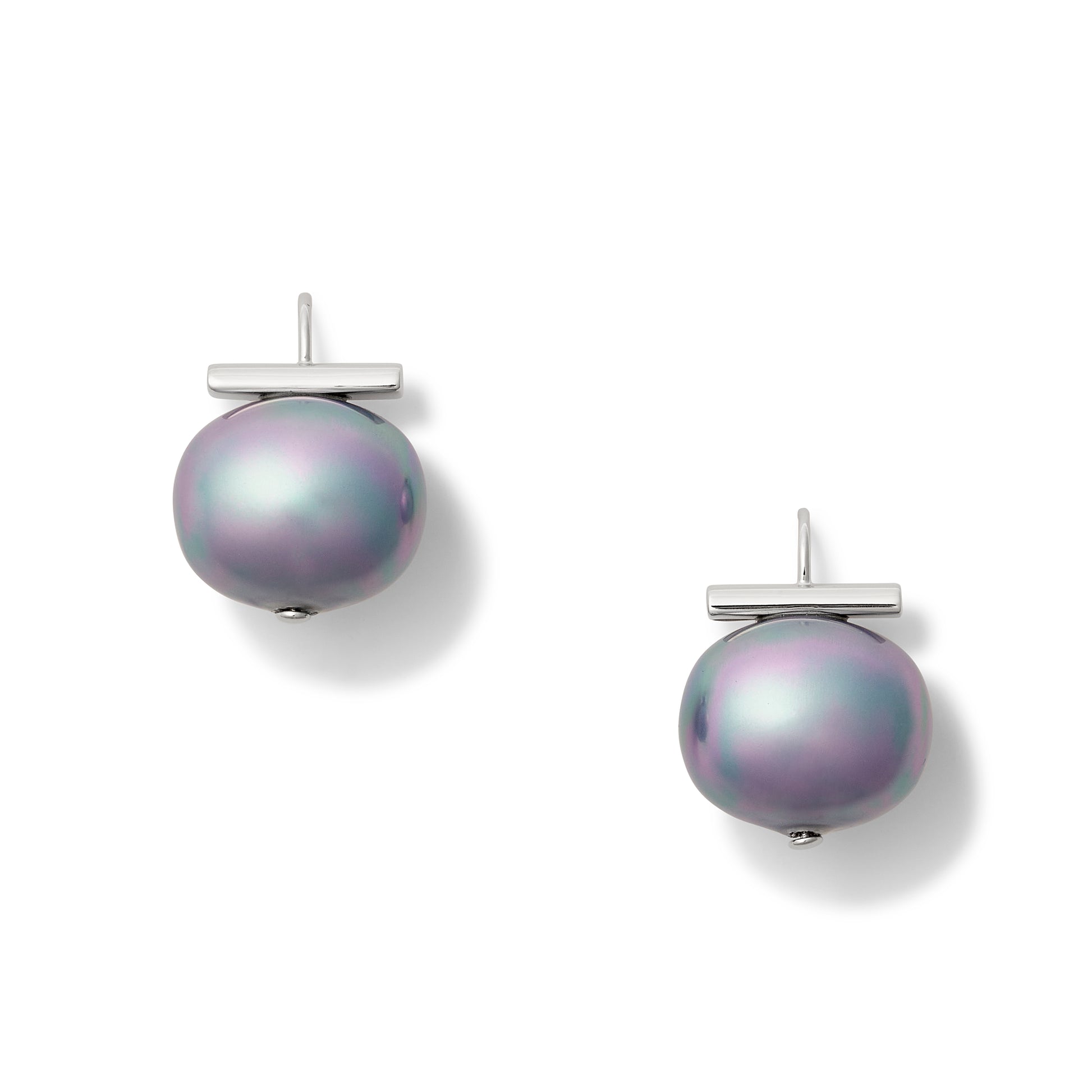 Statement Making Iris Pebble Pearl Earring (Large)~Sterling Silver