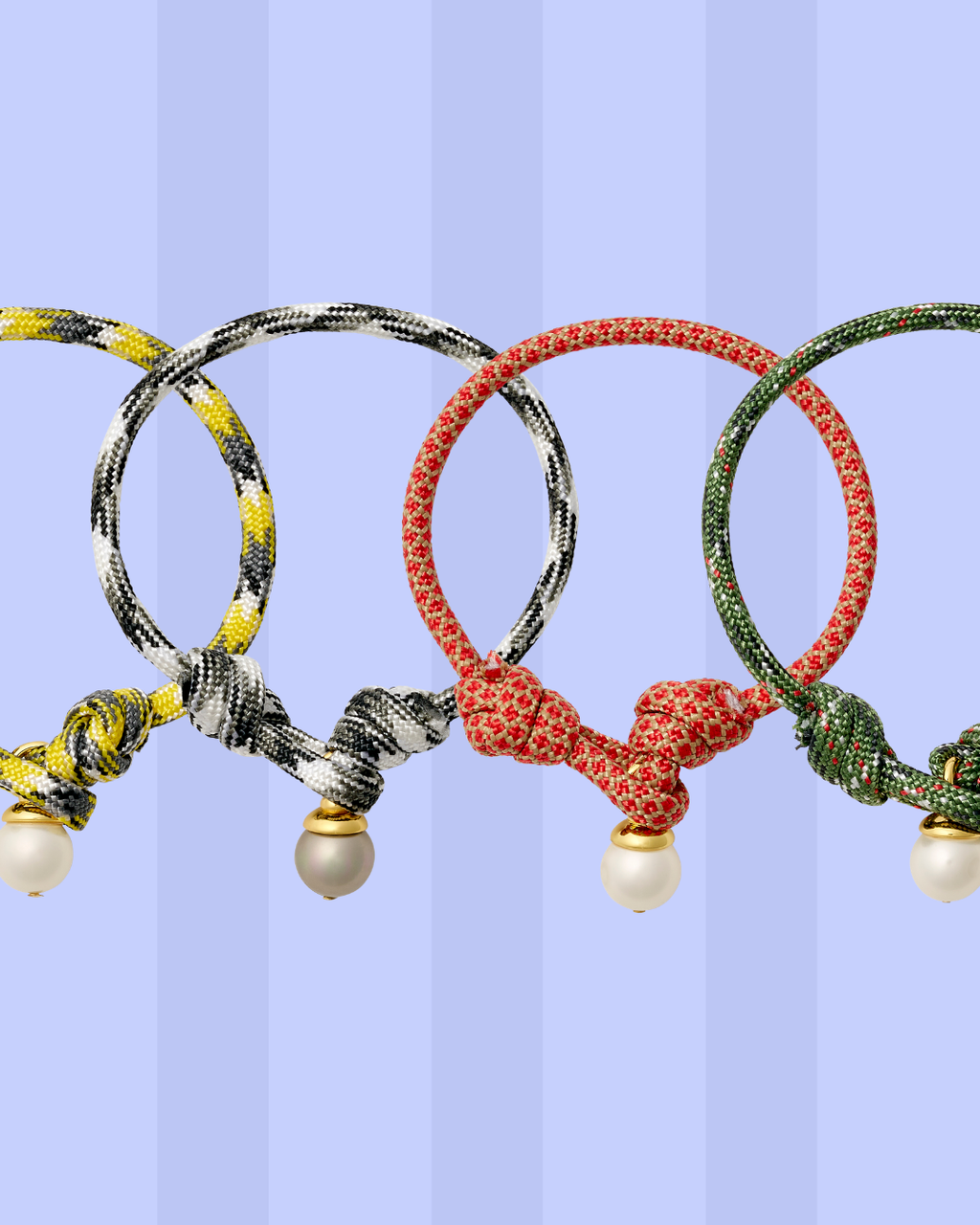 Salt, Pepper + Grey Pearl Paracord Bracelet