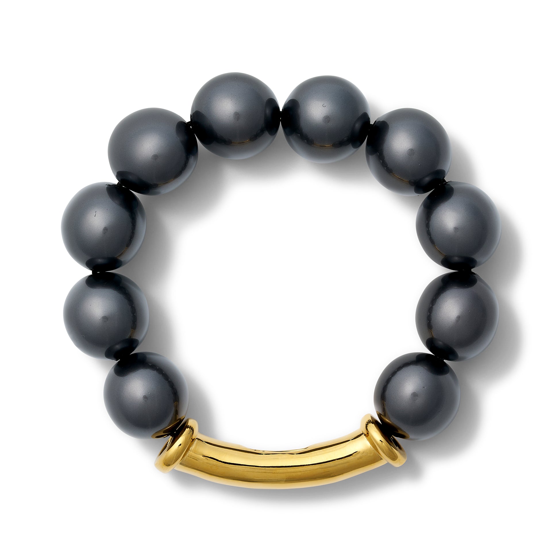 Noir Luxe Black Pebble Pearl Stack Bracelet