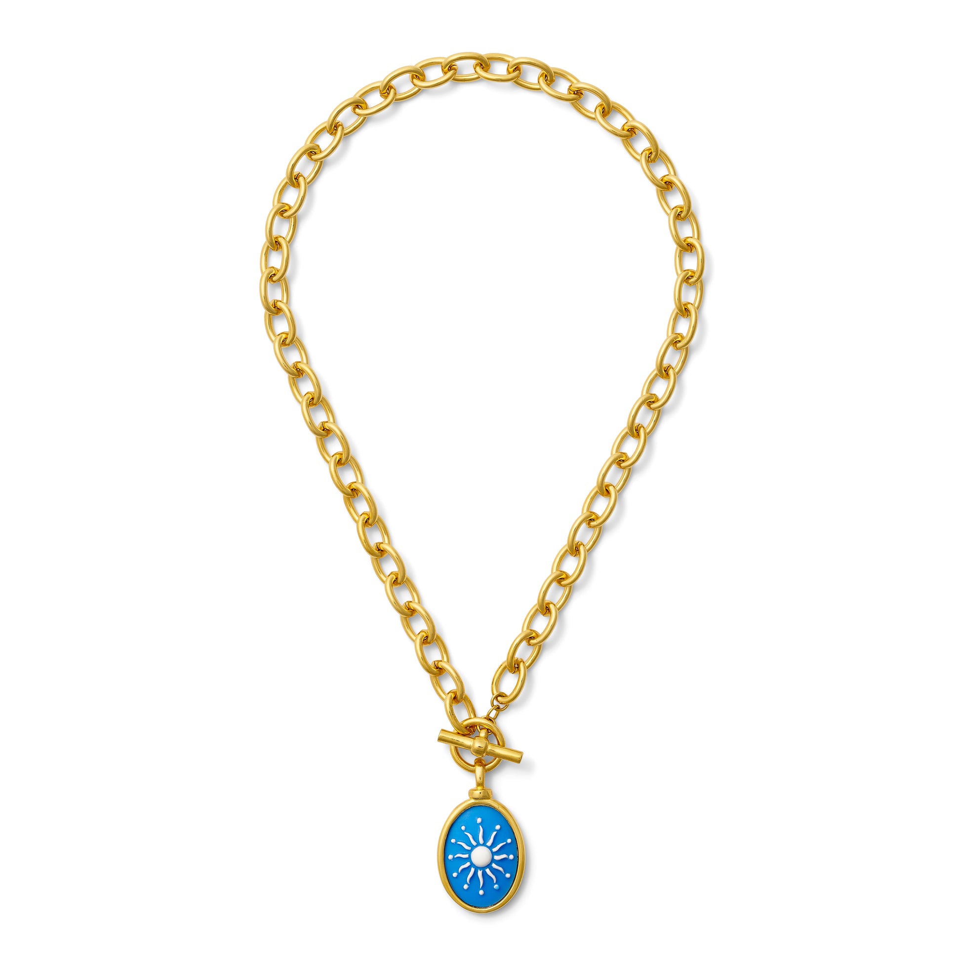 Sunburst Blue Cameo Pendant