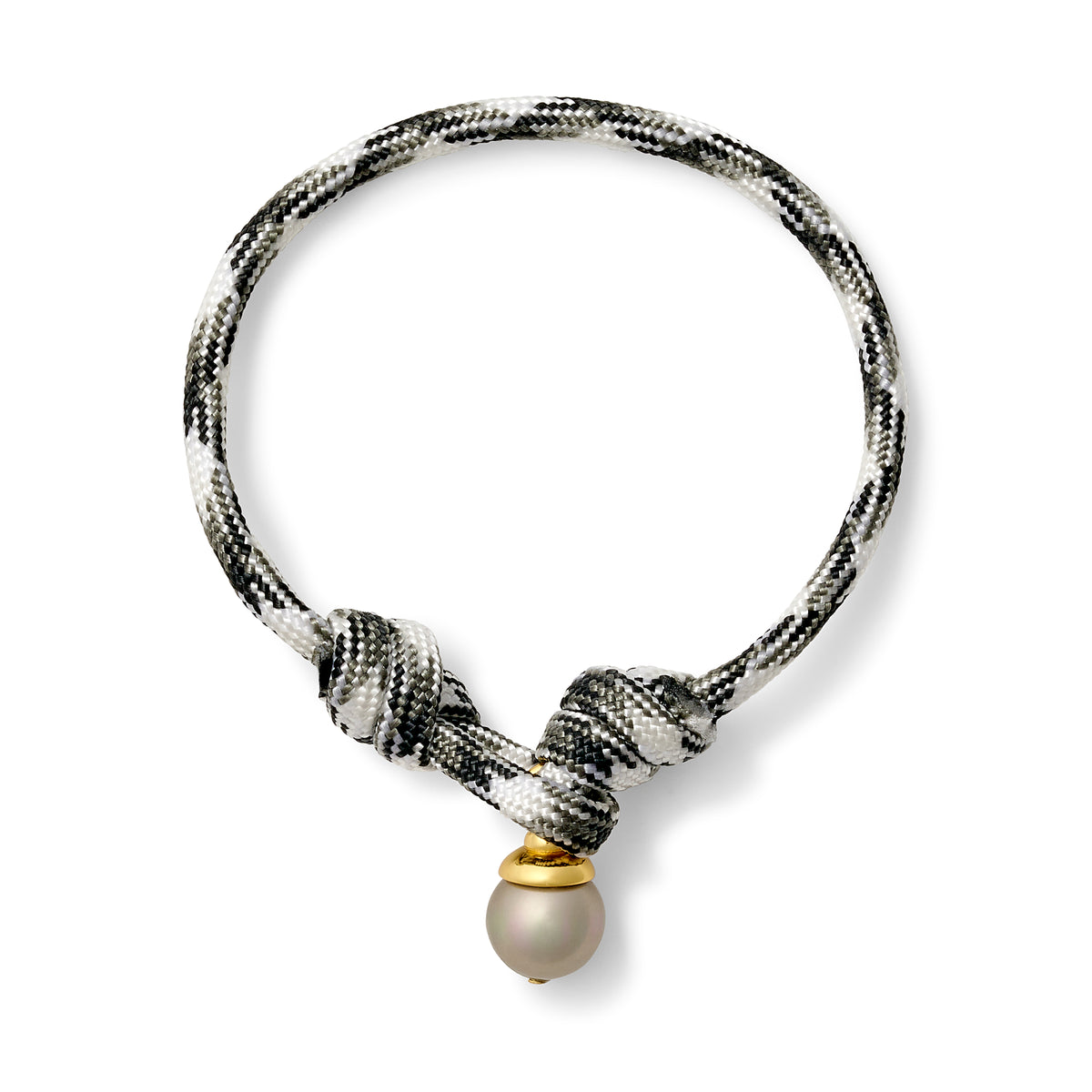 Salt, Pepper + Grey Pearl Paracord Bracelet