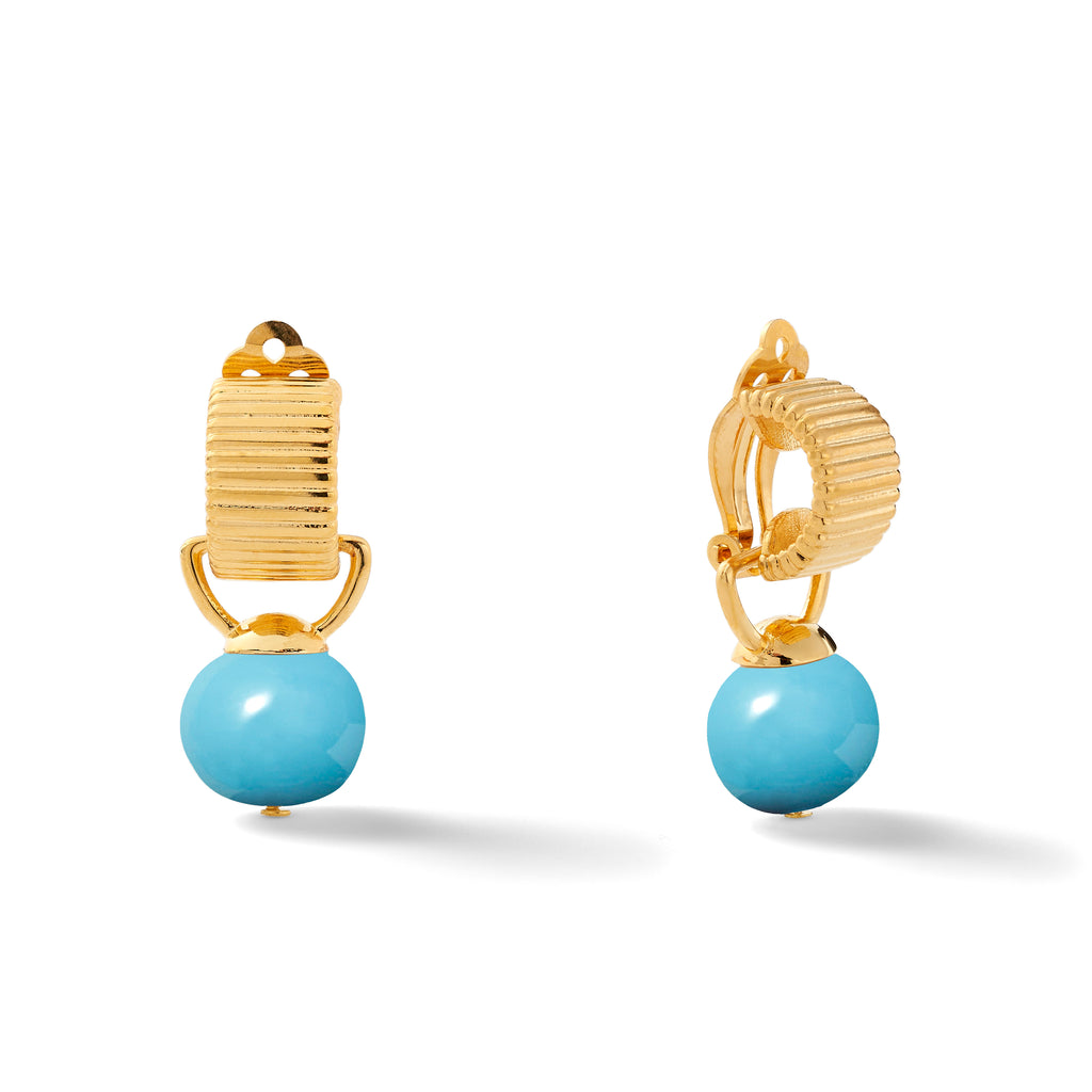 Scalloped Ear Clips with Detachable Drop Medium