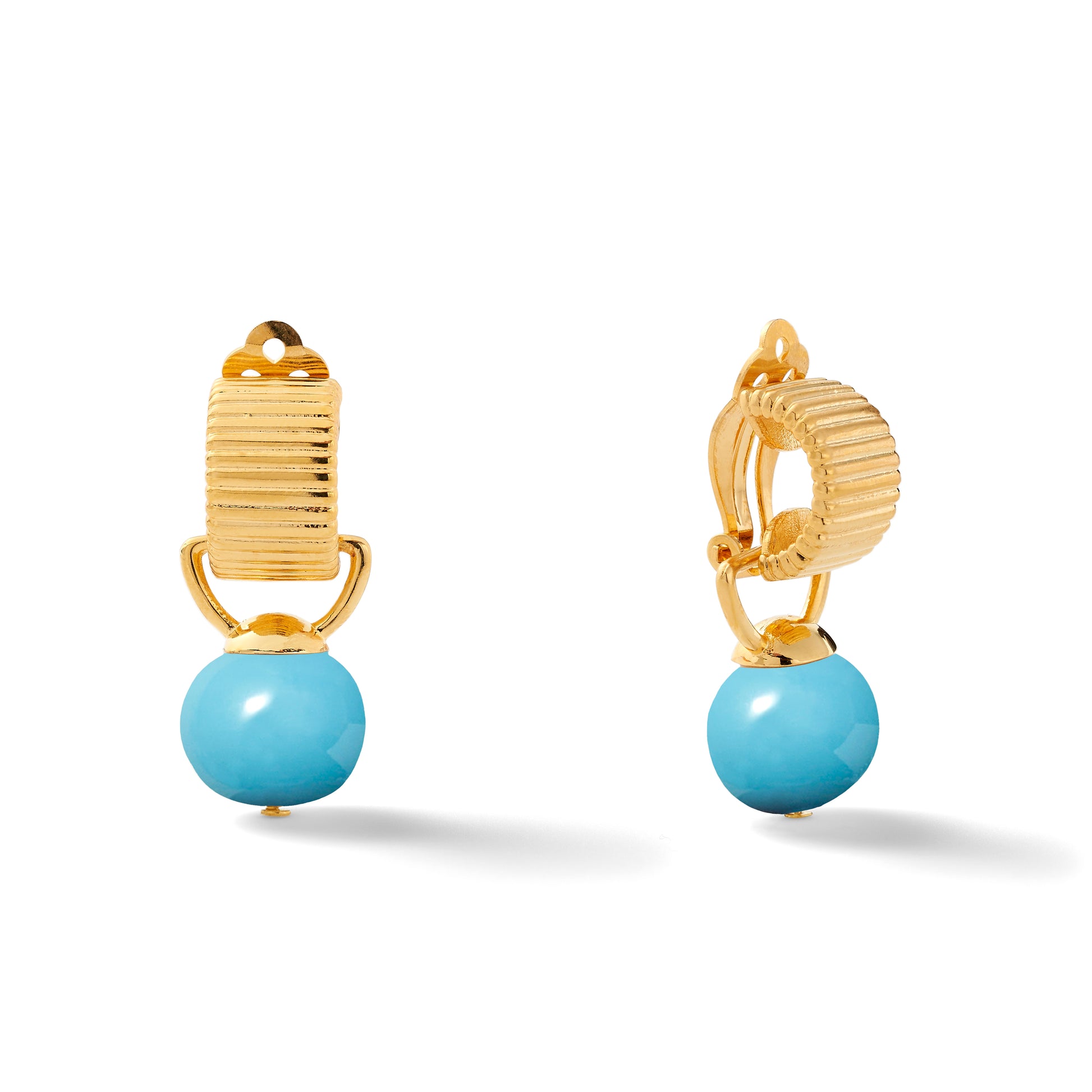 Scalloped Ear Clips with Detachable Drop Medium