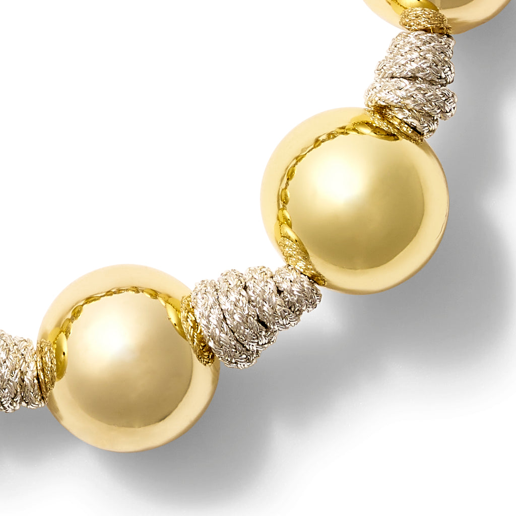 The Gold Ball + Pearl Knotting Bracelet