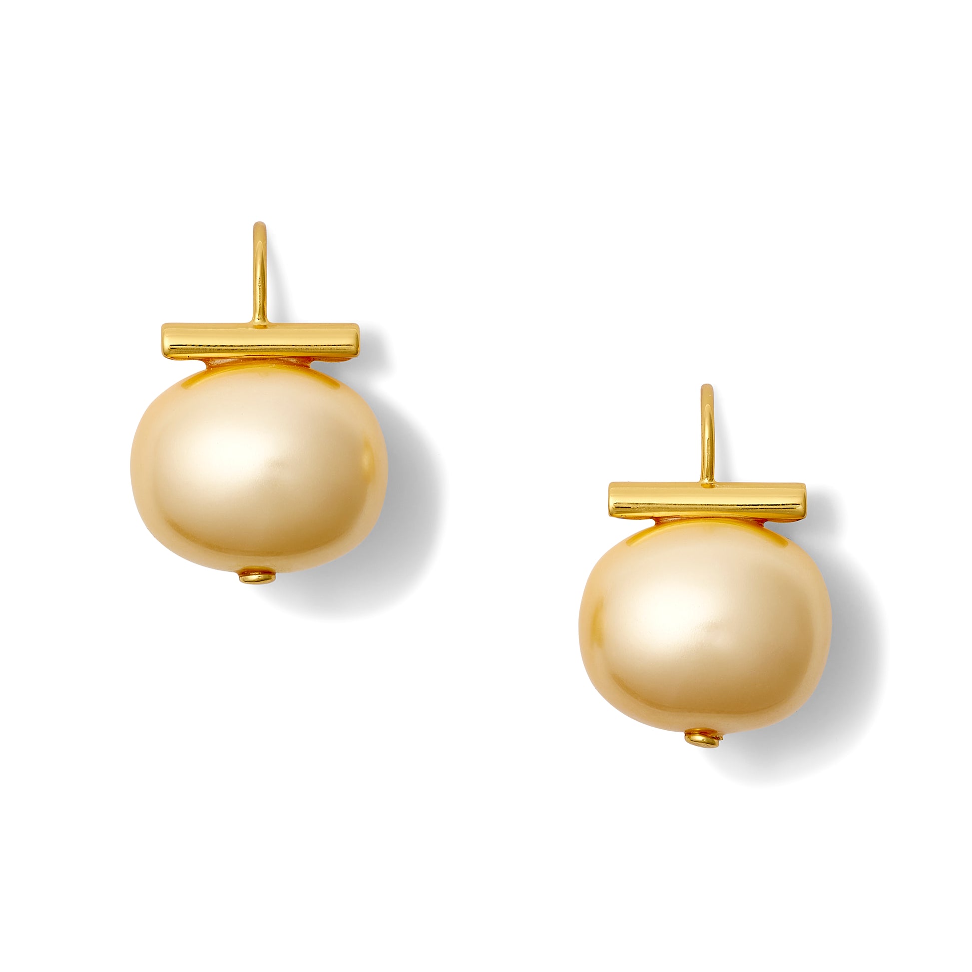 Buttery Gold Statement Making Pebble Pearl Earring