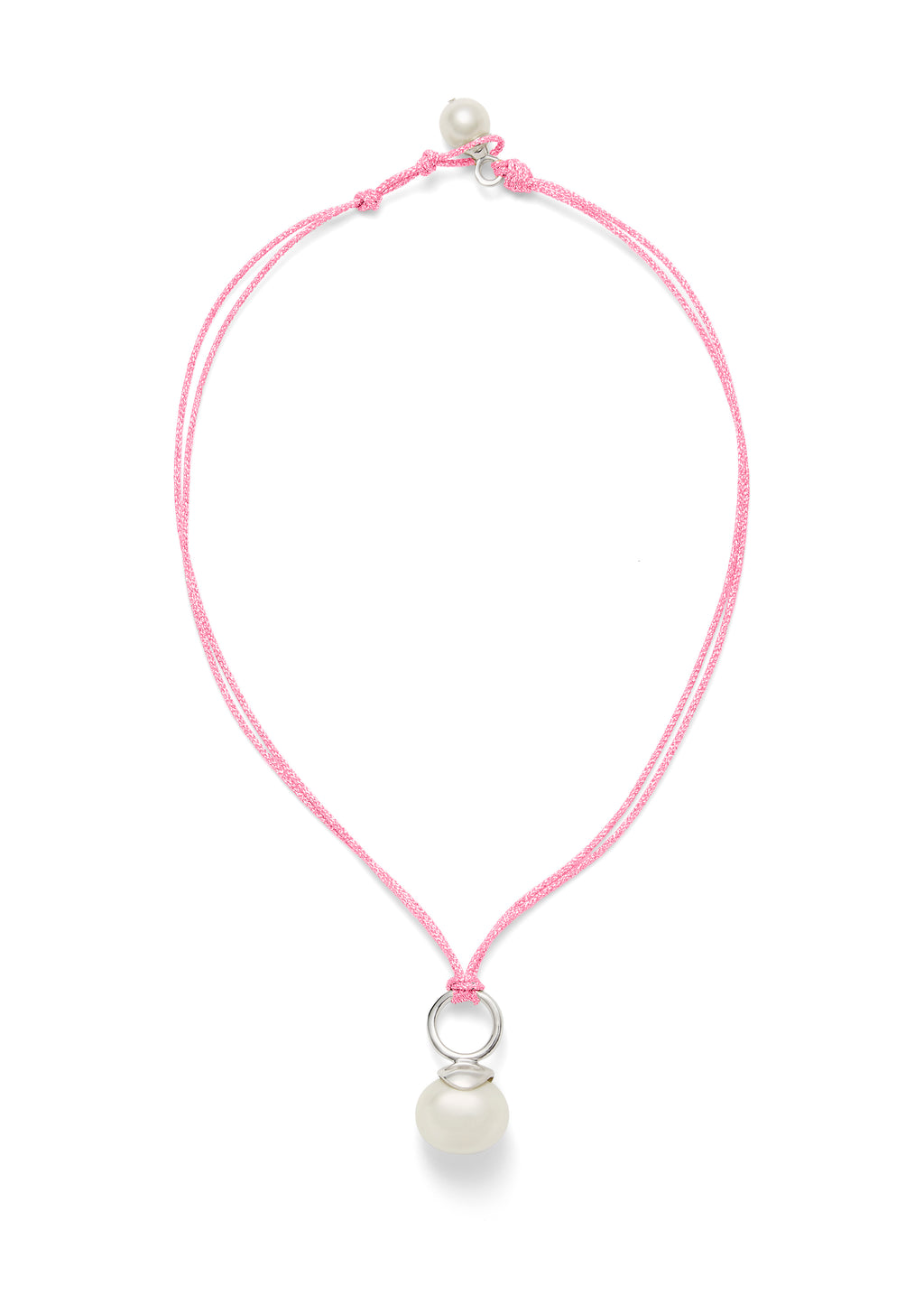 Pebble Pearl Cord Pendant Sterling