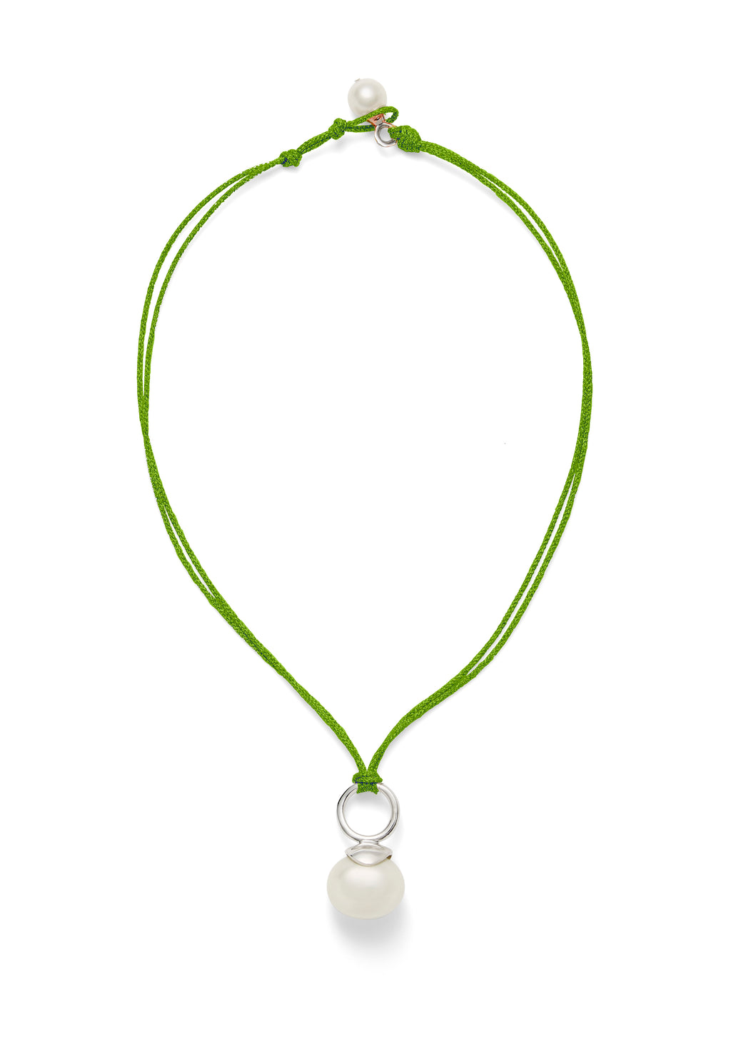 Pebble Pearl Cord Pendant Sterling