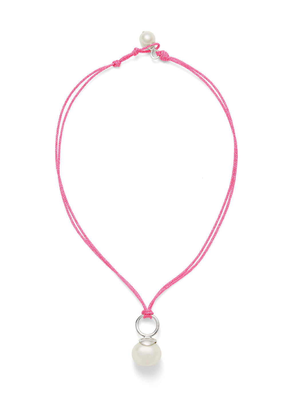 Pebble Pearl Cord Pendant Sterling