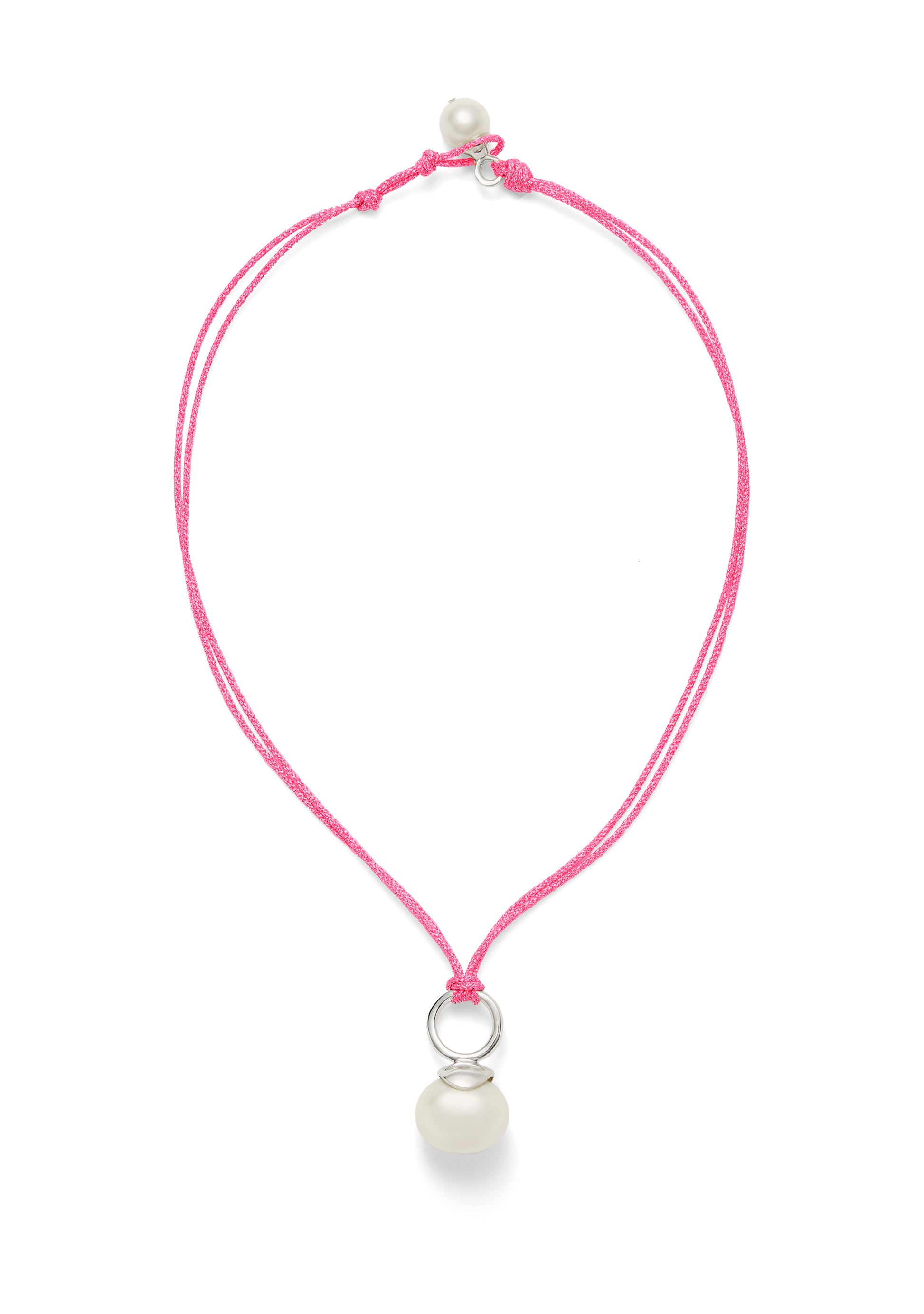 Pebble Pearl Cord Pendant Sterling