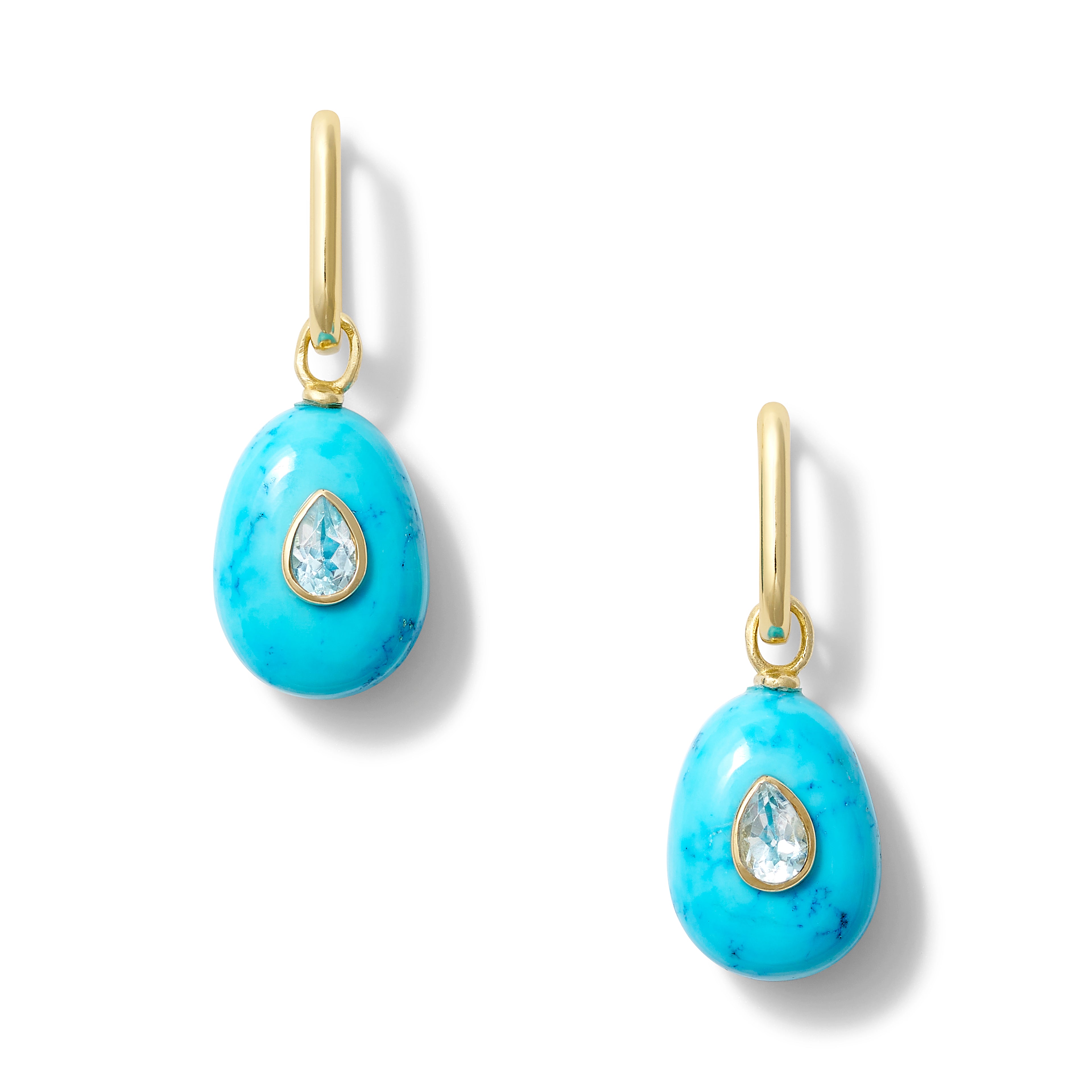 Turquoise & Blue Topaz Drop Earrings