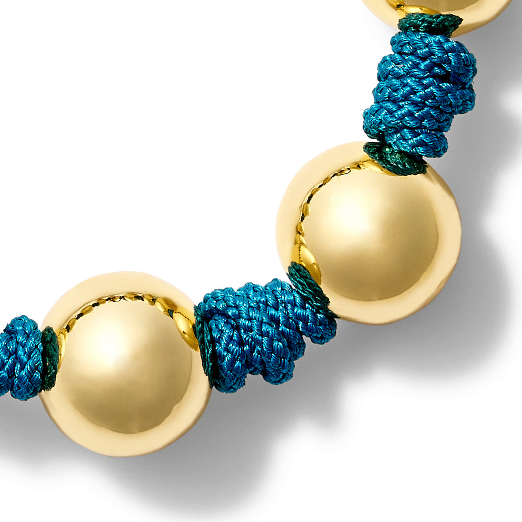 The Gold Ball + Pearl Knotting Bracelet