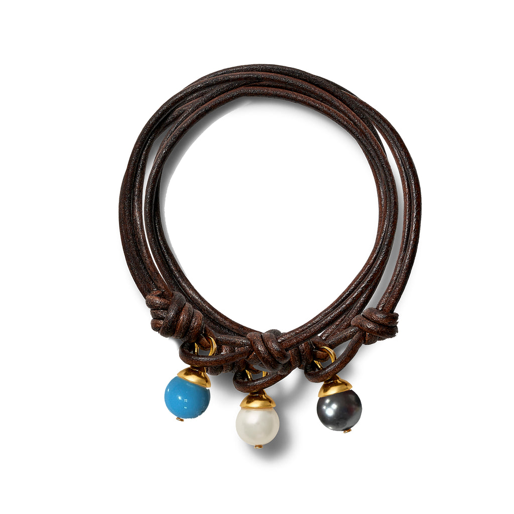 Teeny + Brown Leather Trio