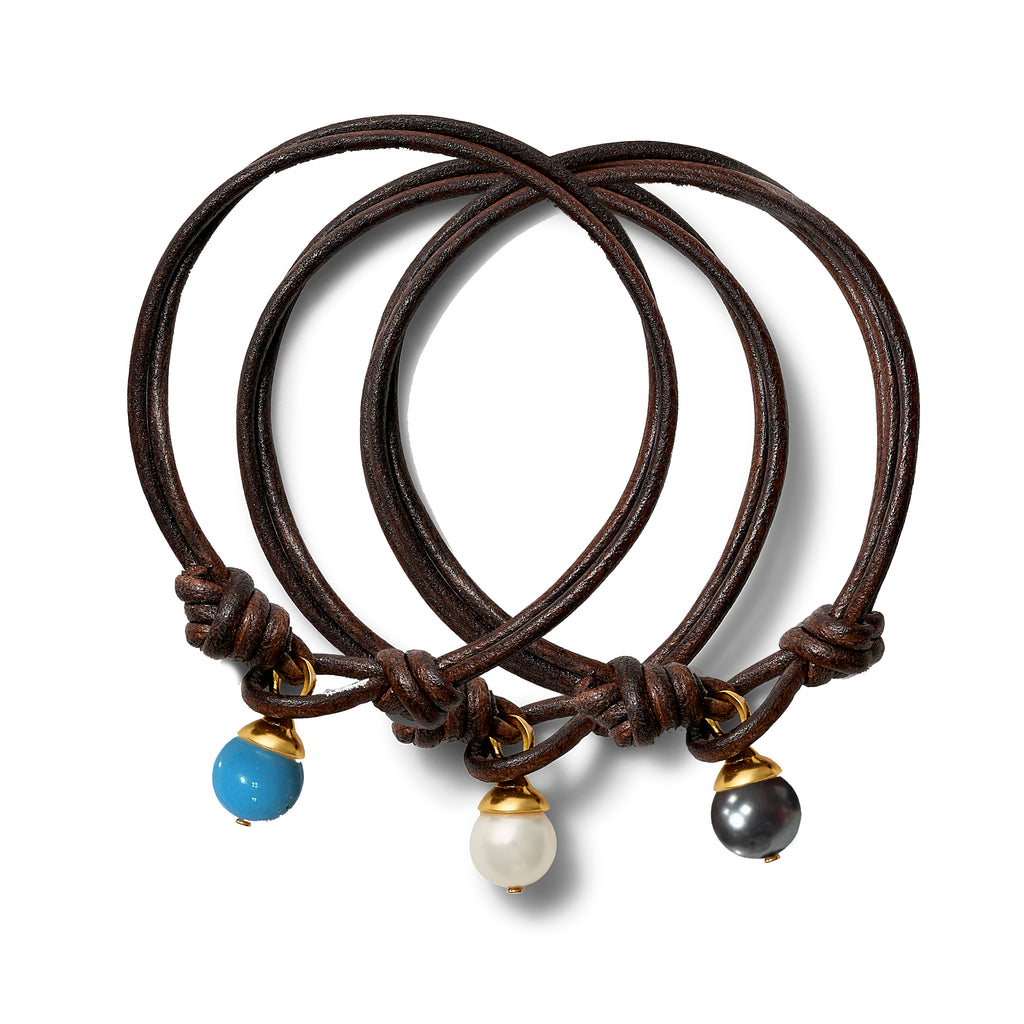 Teeny + Brown Leather Trio