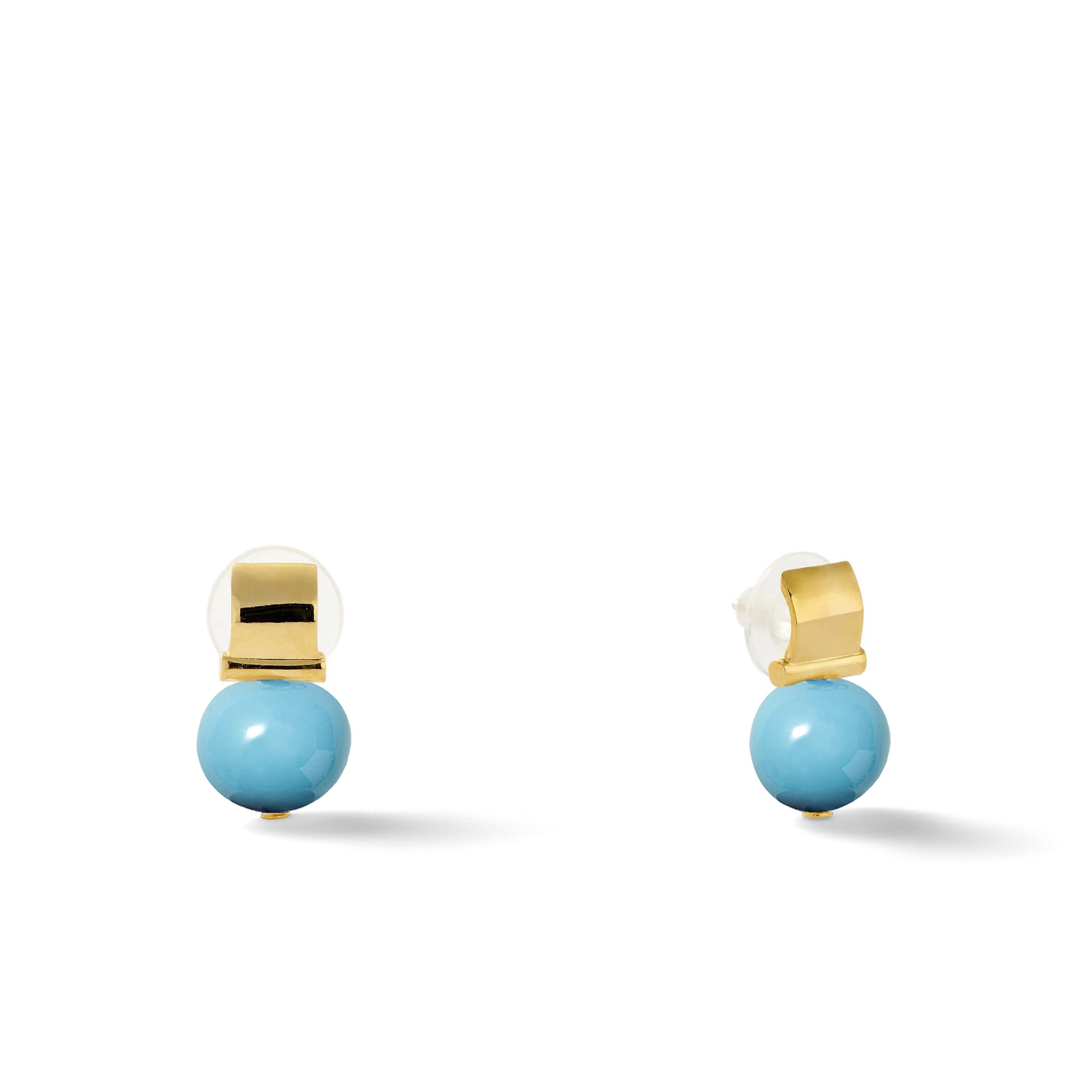 Petite + Smooth Pebble Pearl Post