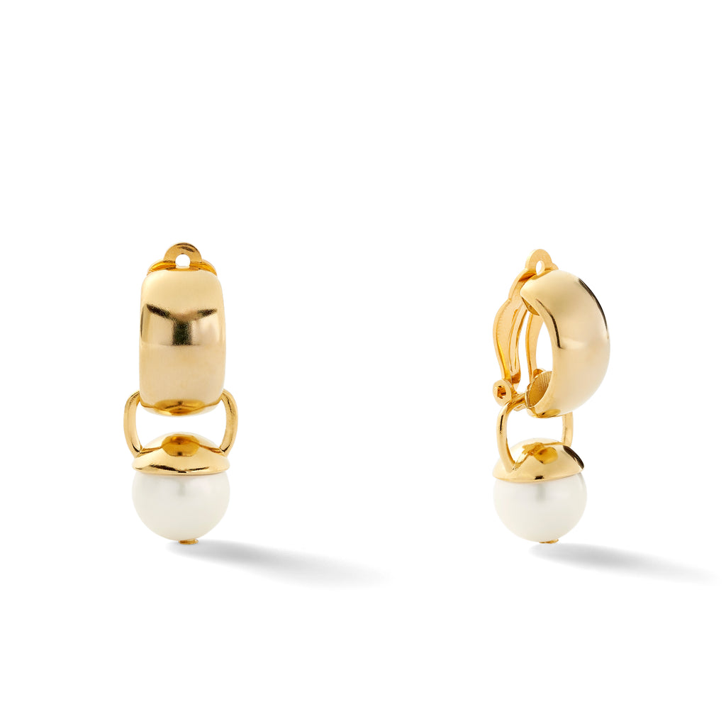 Sleek Sculpted Pebble Clip Earrings