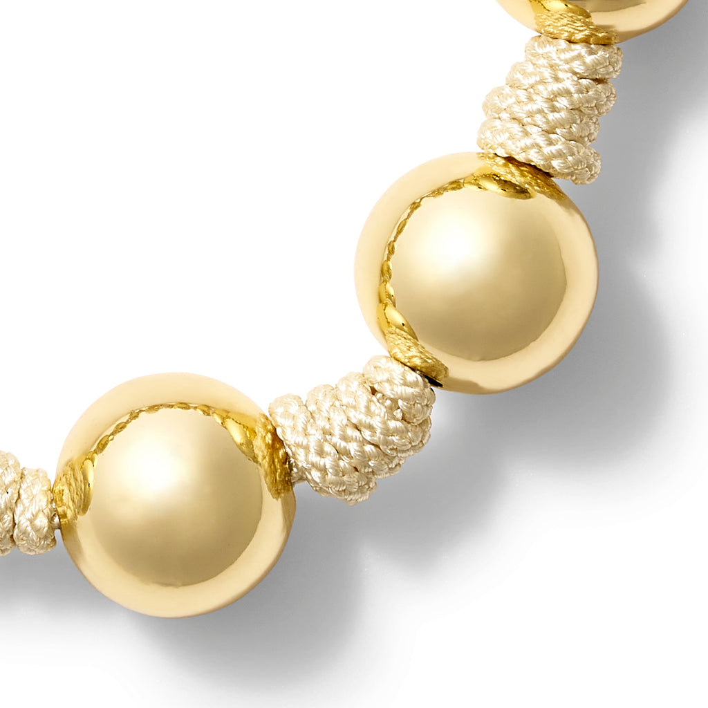 The Gold Ball + Pearl Knotting Bracelet