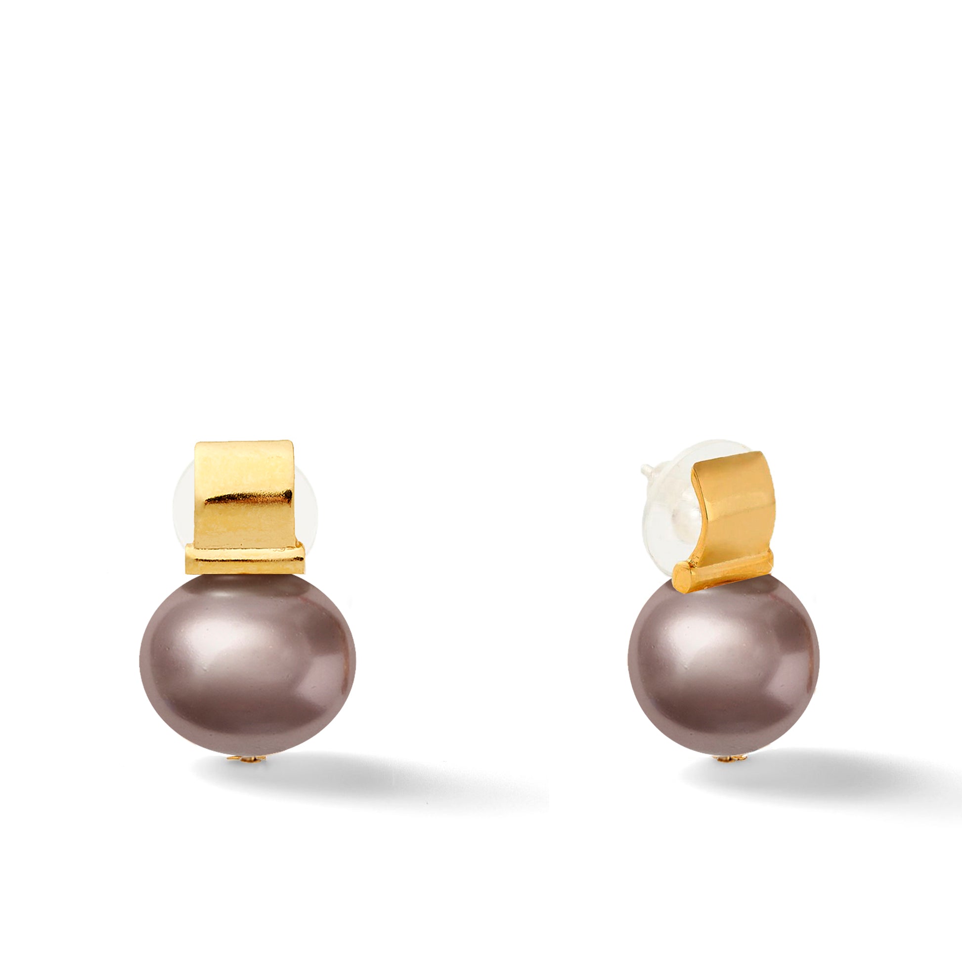 Elegant + Statement Making Pebble Pearl Post-Large