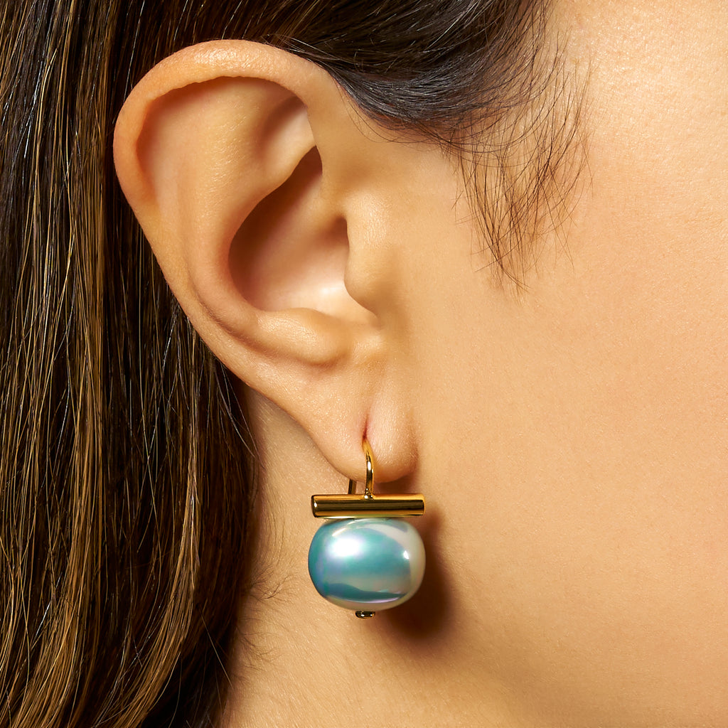 Cornflower Forever Fave Pebble Pearl Earrings