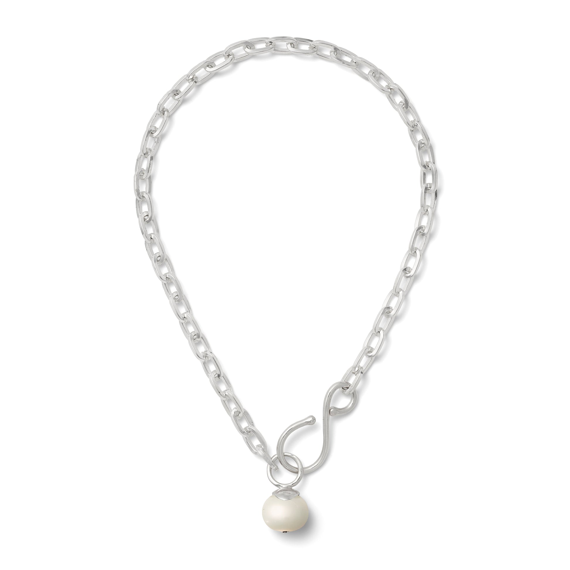 Silvery Big + Bold Pendant Necklace