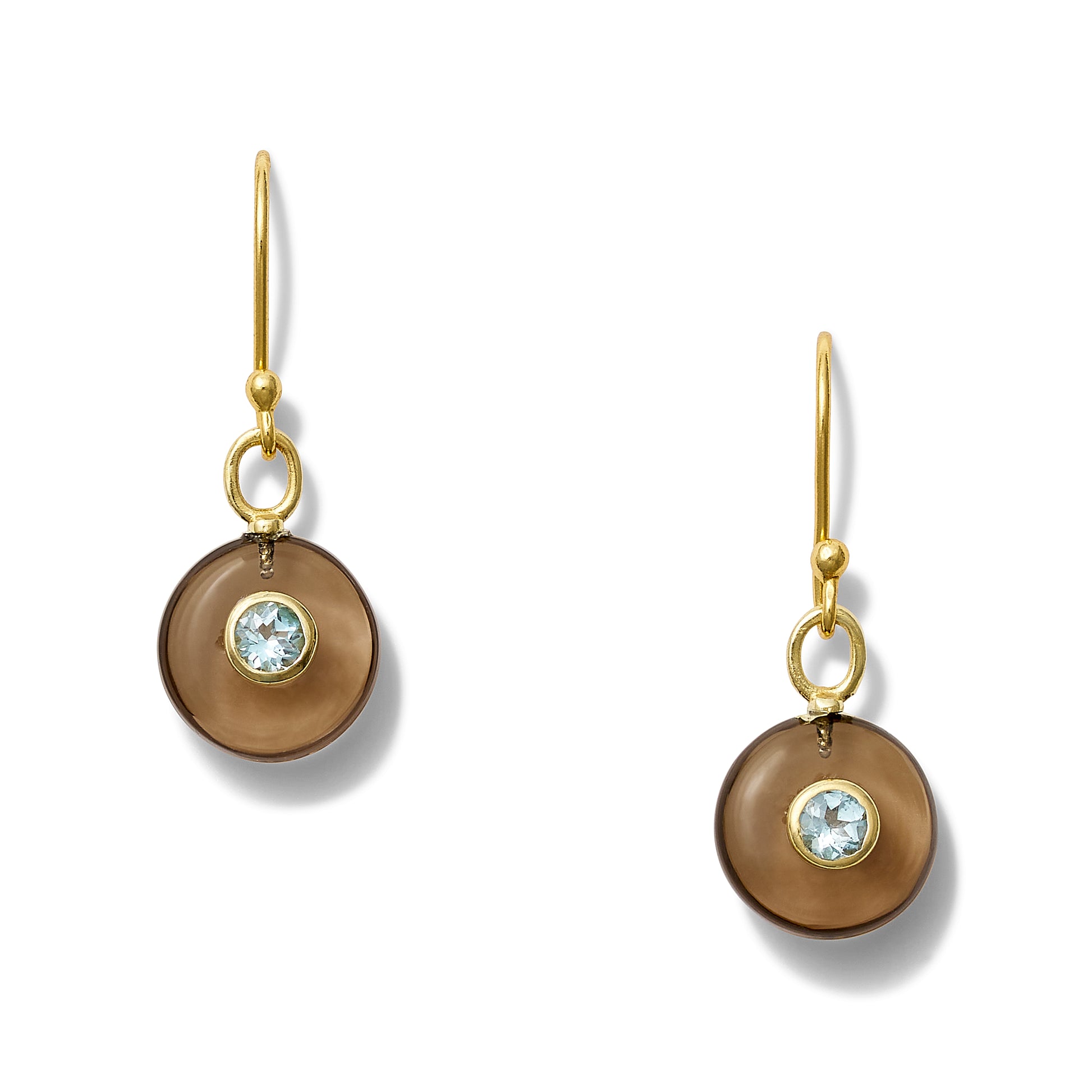 Smokey Quartz Blue Ice Earring