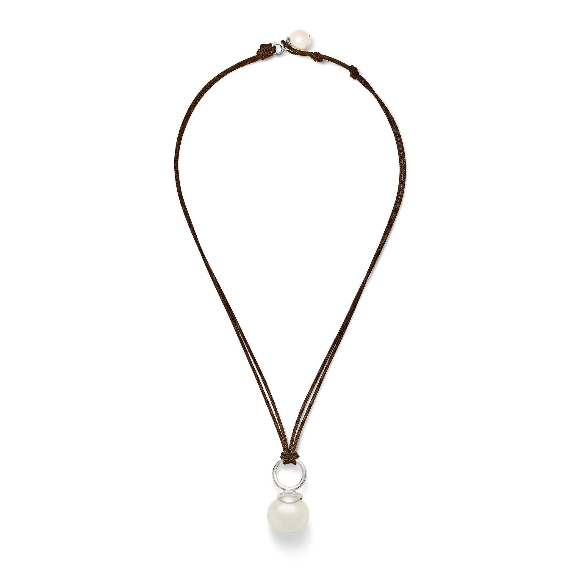 Pebble Pearl Cord Pendant Sterling