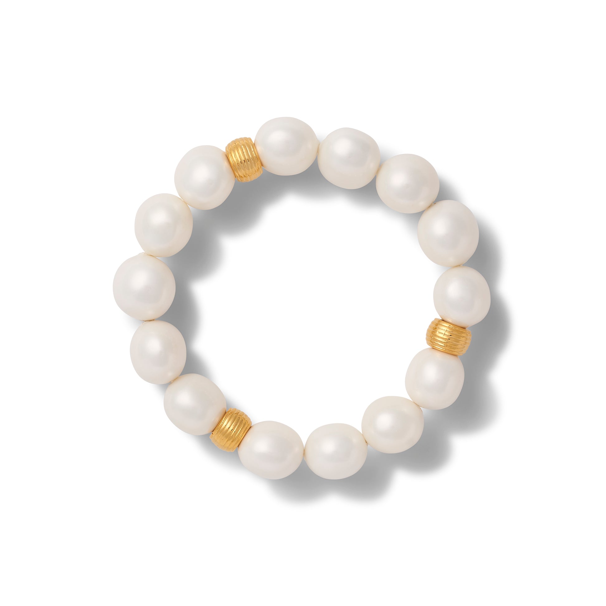Classic White Pebble Pearl Stacking Bracelet