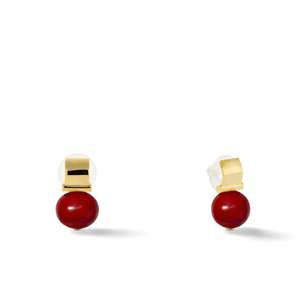 Petite + Smooth Pebble Pearl Post